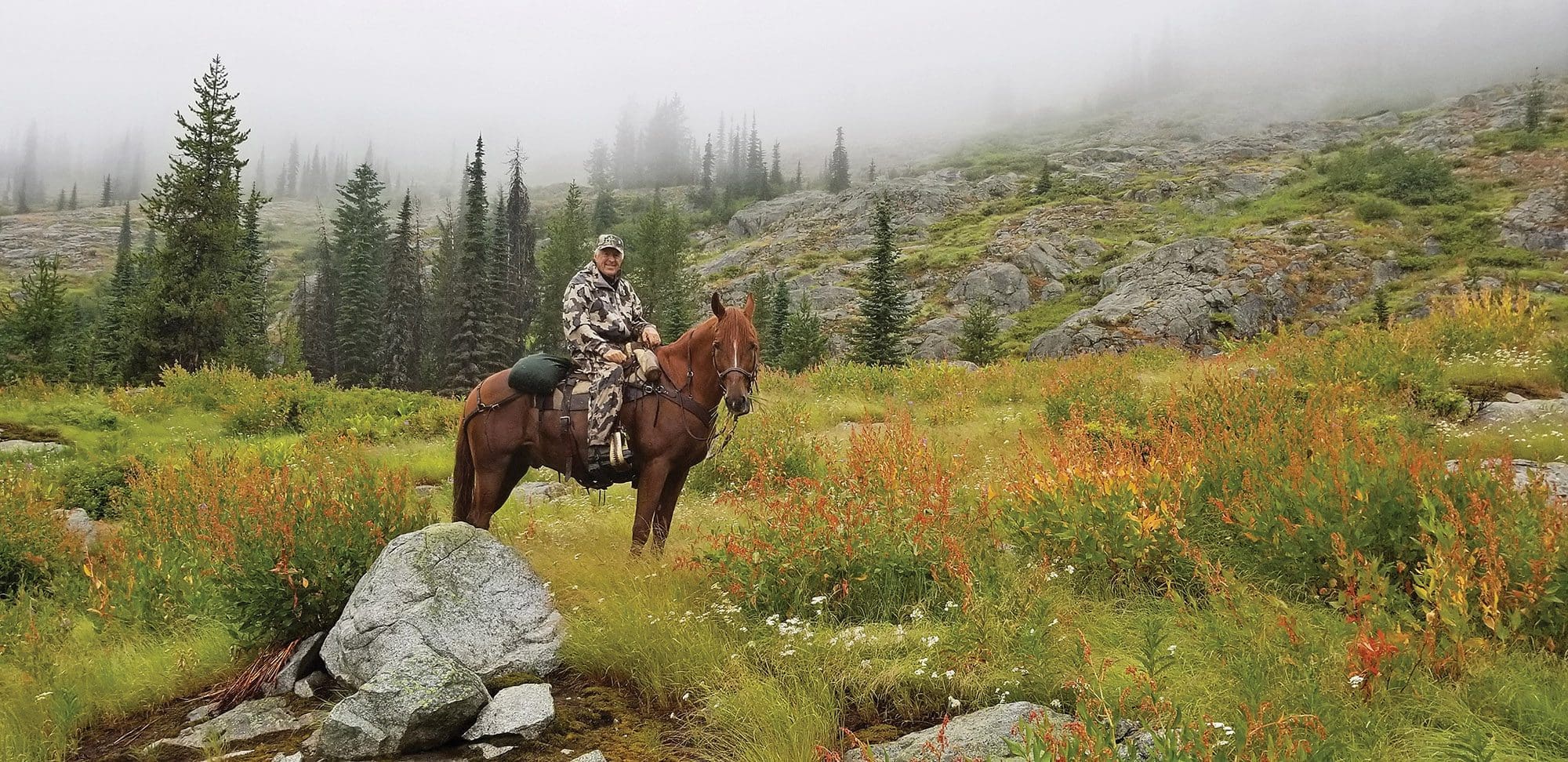George hunting on horseback.